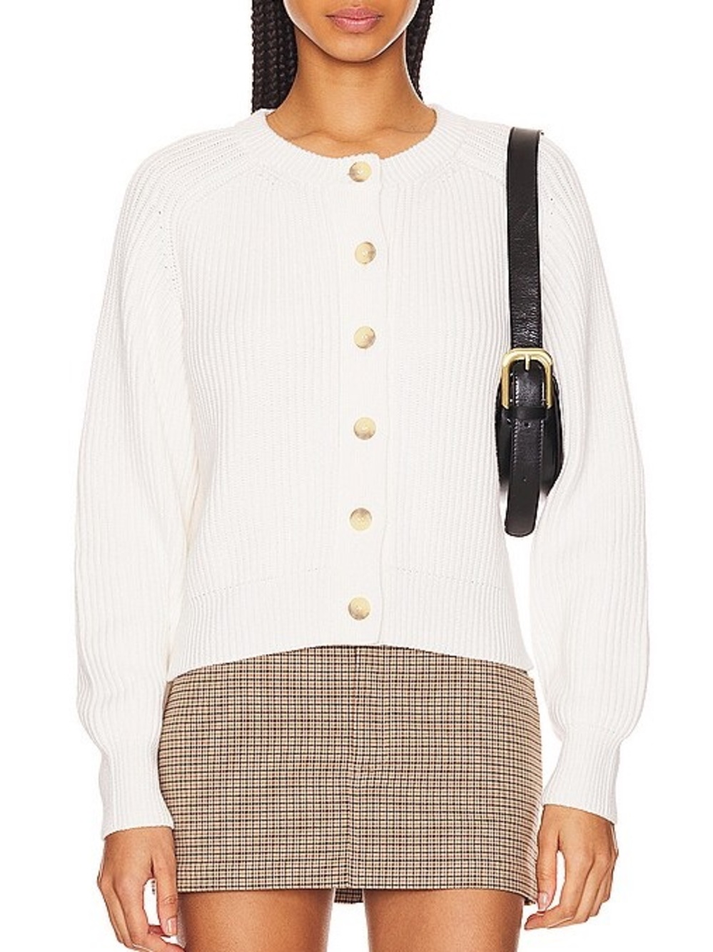 Enza Costa chunky knit cardigan in off white